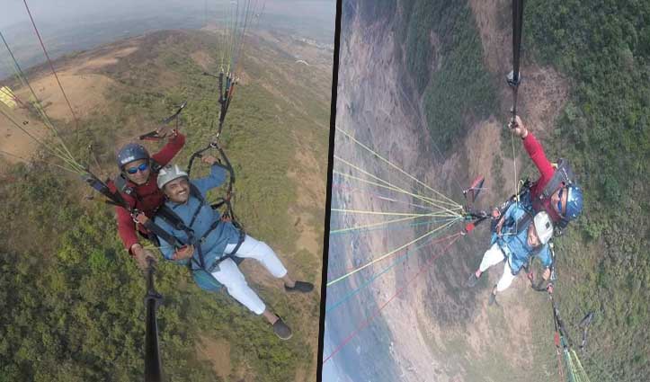 मंत्री राजीव सैजल ने 1800 फुट की ऊंचाई से भरी रोमांच की उड़ान, वायरल हुईं Pics