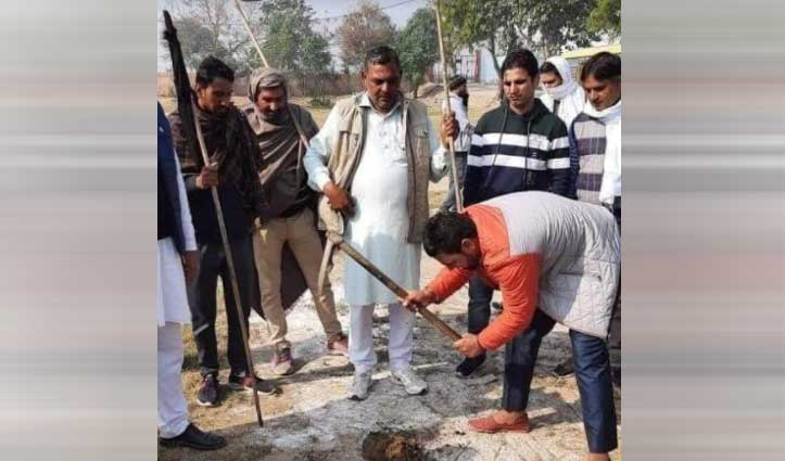 #Haryana : शादी में आ रहे थे डिप्टी सीएम #Dushyant_Chautala, किसानों ने खोद डाला Helipad