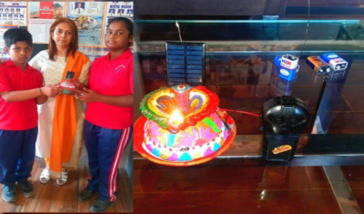 दिवाली पर बच्ची ने बनाया अनोखा दीया, रोशनी के साथ लीजिए आतिशबाजी का भी मजा