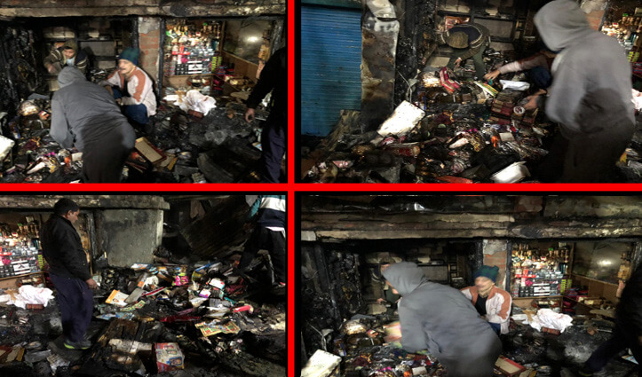 हिमाचलः कांगड़ा के मंदिर बाजार में भड़की आग, दो दुकानें एक स्टोर जला