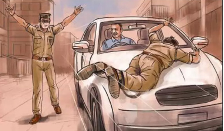 हिमाचल में कार चालक ने पुलिस जवानों को कुचलने का किया प्रयास, पंजाब में धरा