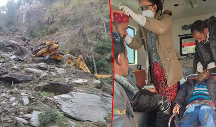 हिमाचलः गहरी खाई में गिरी जेसीबी, चार लोगों की मौत, तीन घायल