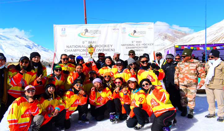 लद्दाख ने जीती राष्ट्रीय महिला आइस हॉकी चैपियनशिप , चंडीगढ़ उप विजेता
