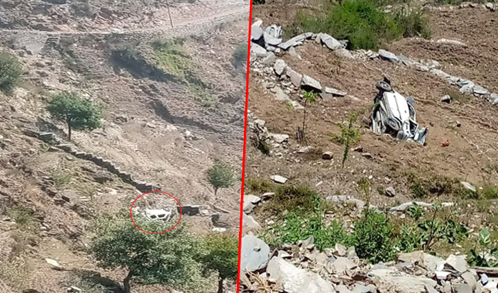 हिमाचल में हादसाः सड़क से लुढ़क कर खाई में गिरी कार, पांच लोग से सवार