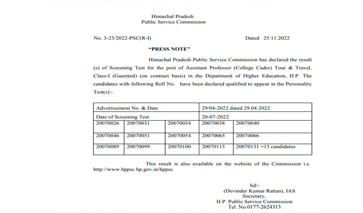 HPPSC-Result