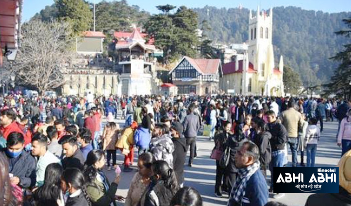 large-number-of-tourists-from-outside-states-started-reaching-shimla-for-new-year-celebrations