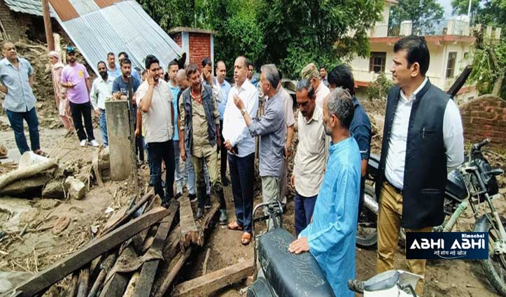 jai ram visit mandi sadar affected area