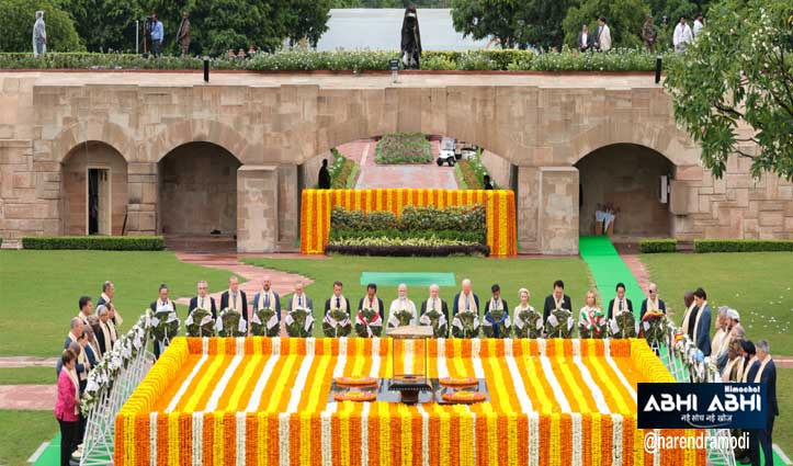 Leaders of G20 countries paid tribute to Gandhi at Rajghat Sunak visited Akshardham