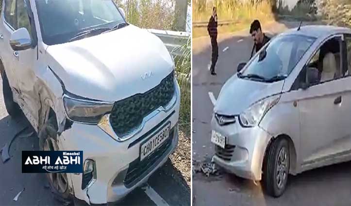 बिलासपुरः NH-105 पर आमने-सामने टकराई दो कारें, दो महिलाएं घायल
