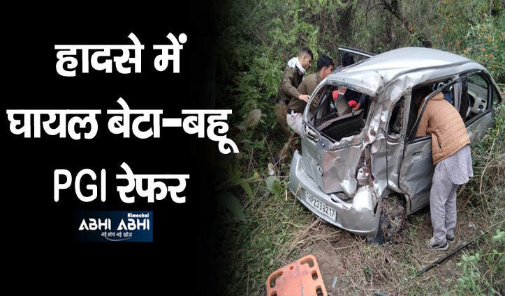 बिलासपुर में सड़क हादसा, खाई में गिरी कार, पति-पत्नी की गई जान