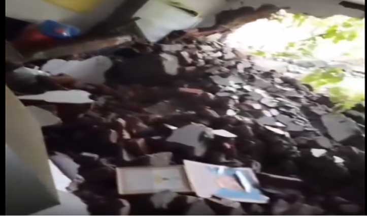 Himachal में Landslide की चपेट में आया स्कूल,शिक्षक थे अंदर-दीवार तोड़कर मलबा घुसा