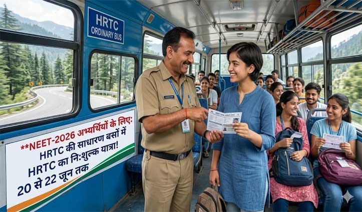 NEET-2026 परीक्षार्थियों को HRTC बसों में मिलेगी निःशुल्क यात्रा की सुविधा, एडमिट कार्ड ही होगा पास
